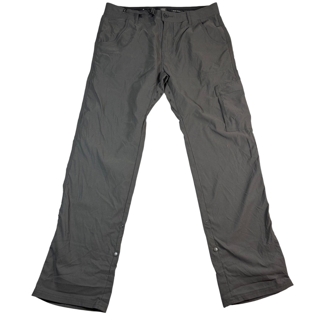 Prana Zion II Relaxed Fit Hiking Pants Mens 33x32 Gray Cargo Outdoor Technical